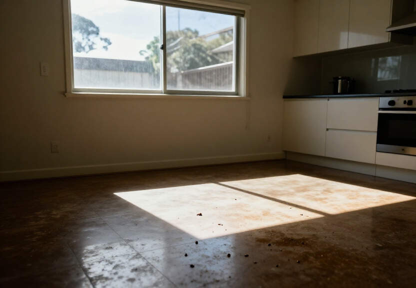 Rodent droppings and damage in a Point Piper garage before treatment
